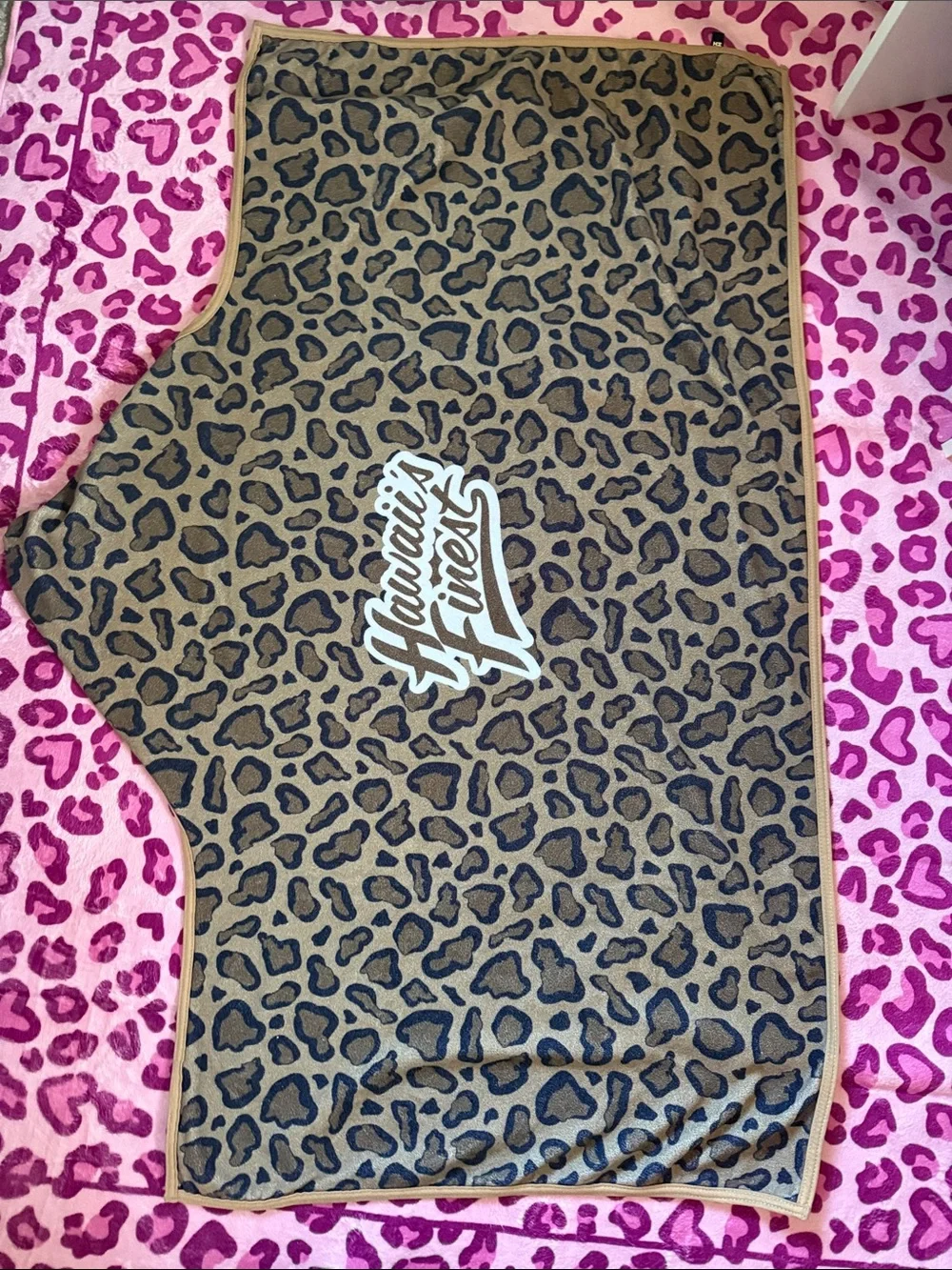 Hawaii's Finest Leopard Print Kids Coverup - Tan & Black